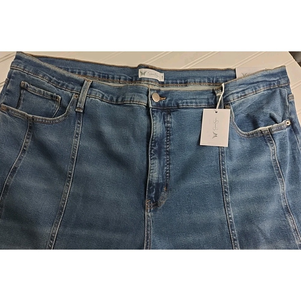 Jessica Simpson Myrtle Barrel Leg Jeans Women 22W Medium Wash Blue Boho NEW